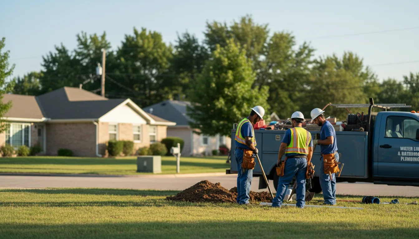 Residential water line and bathroom plumbing service in Bascom, OH